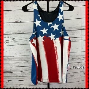 Stars and Stripes Pattern Tank Top Reversible